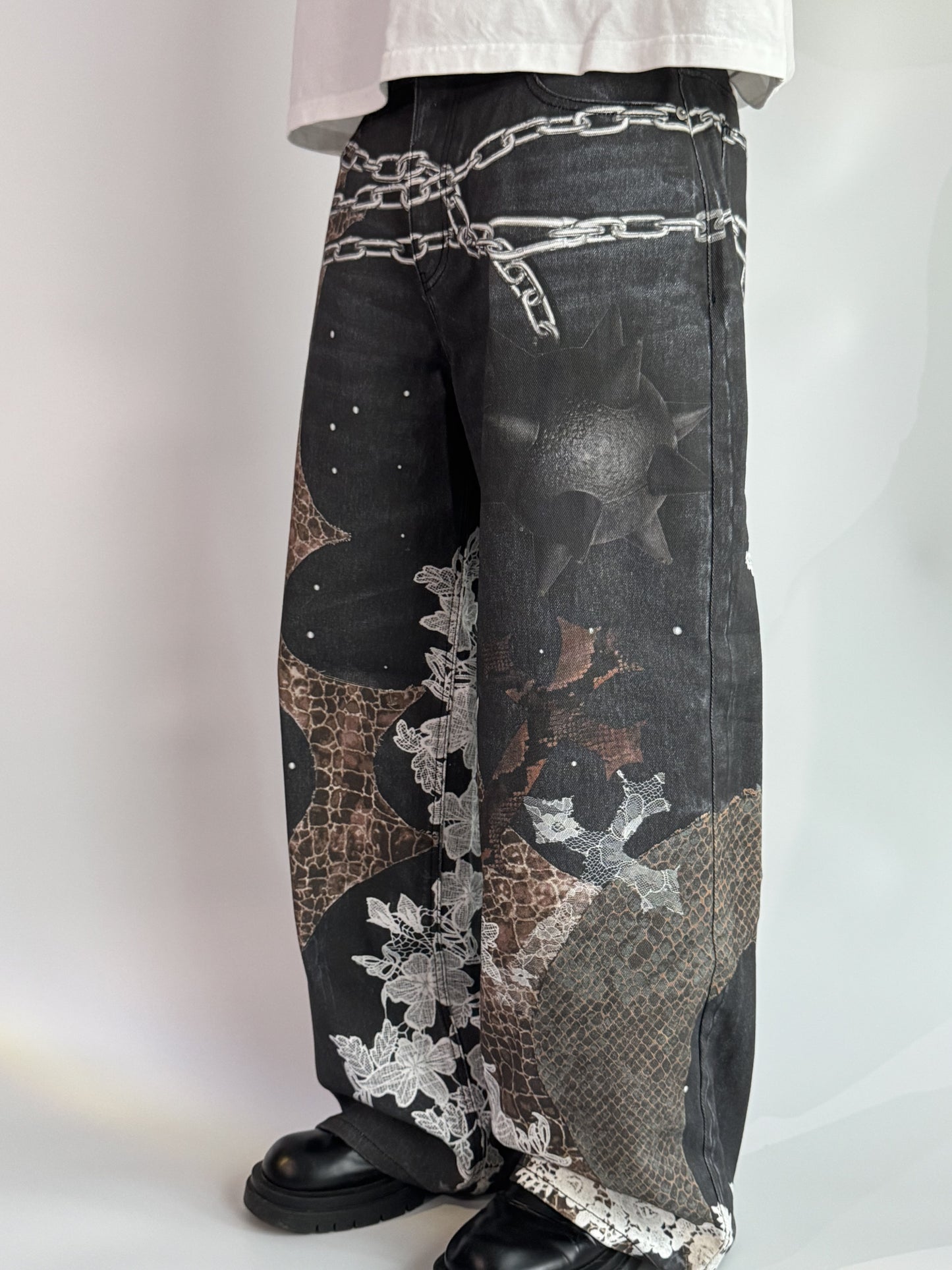 3D PRINTED CHAINLACE JEANS