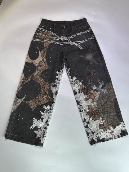 3D PRINTED CHAINLACE JEANS