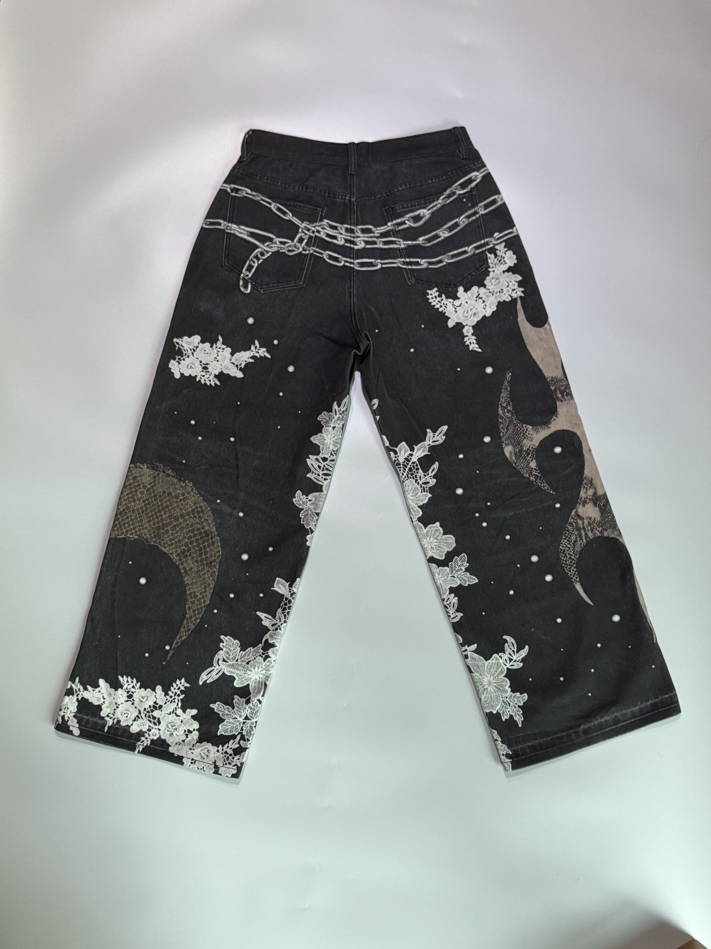 3D PRINTED CHAINLACE JEANS
