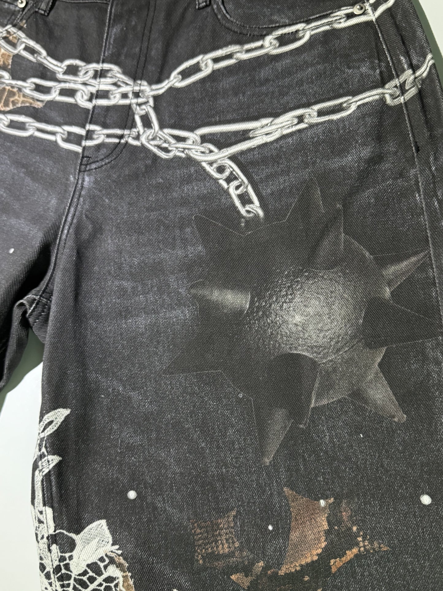 3D PRINTED CHAINLACE JEANS