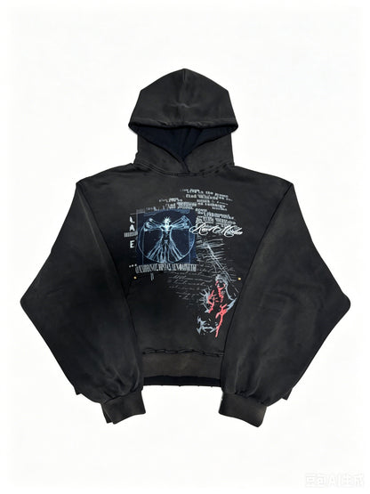 Boxy Distressed Hoodie
