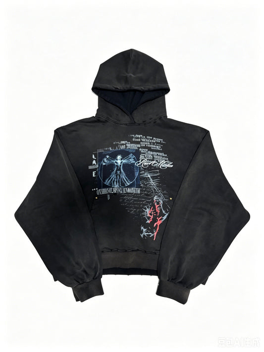 Boxy Distressed Hoodie