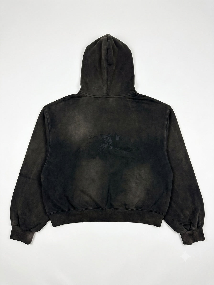 Boxy Distressed Hoodie