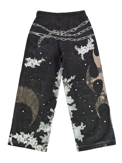 3D PRINTED CHAINLACE JEANS
